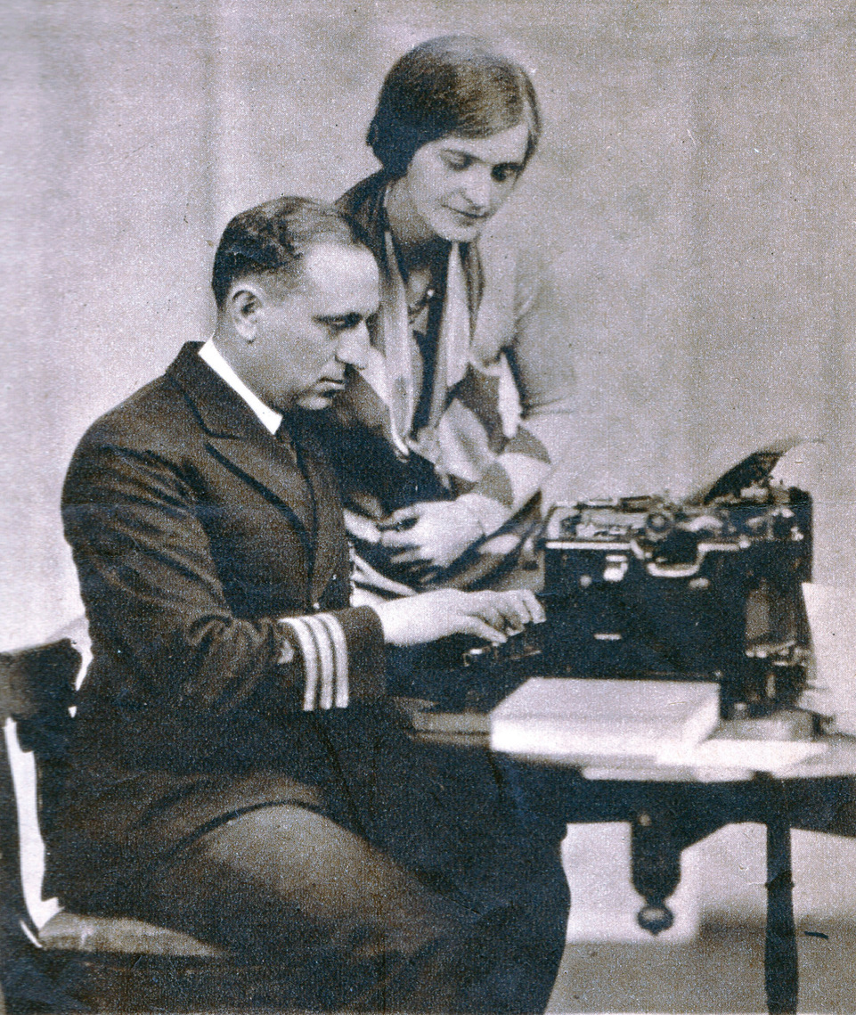 Commander Edward Ellsberg, leader in the salvaging of the submarine S-51, who has written a book about the feat. He is shown with his wife. Source: photo and caption from 1929 magazine.